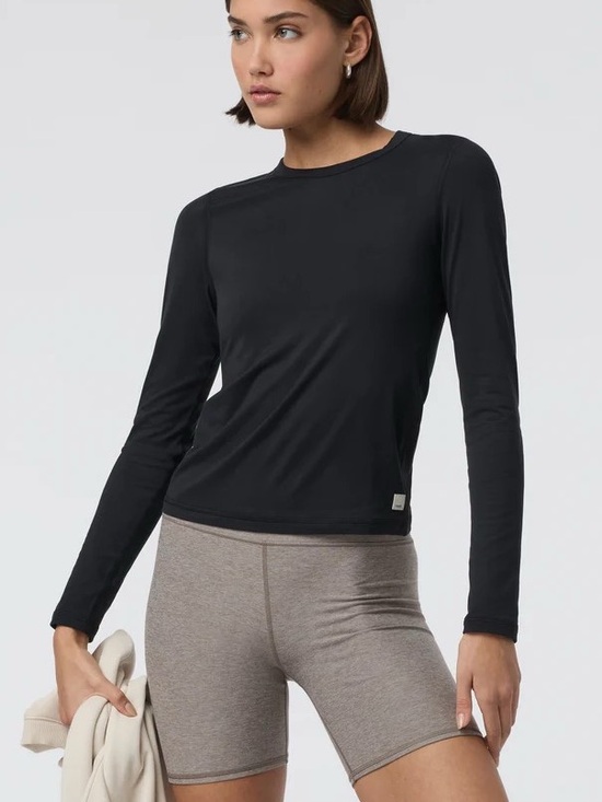 Vuori Tops - vuori long sleeve lux crew neck tee in black
